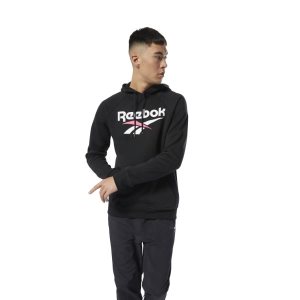 Bluza Z Kapturem Męskie Reebok Classic Vector Czarne PL 64GIMRB